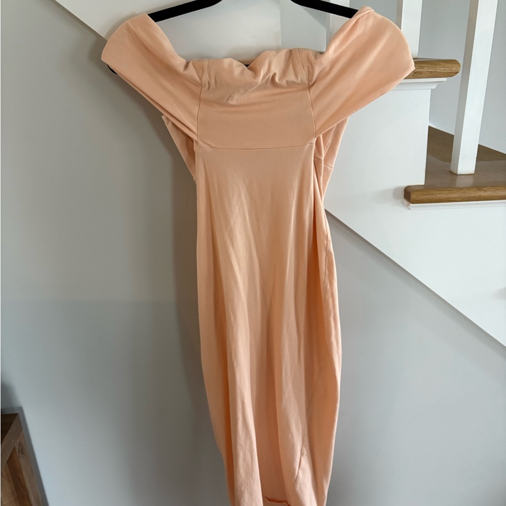 Peach Off-Shoulder Dress